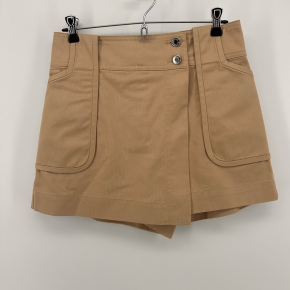 Derek Lam 10 Crosby Covey Utility Tan Safari Skort Skirt Shorts Beige Size 4